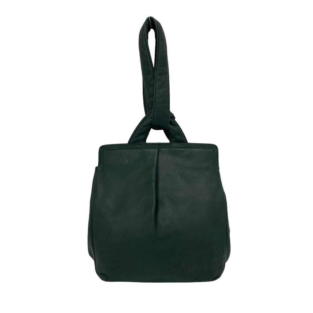 LOEWE Vintage Anagram Logo Nappa Leather Handbag Mini Tote Bag Green 16254